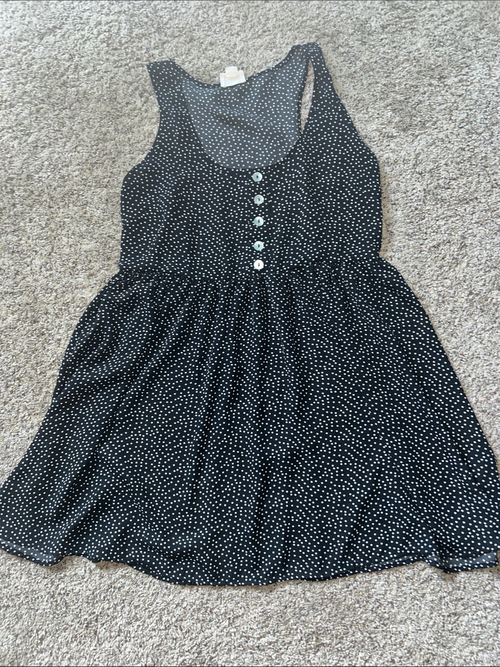 La Hearts Black & White Polka Dot Mini Dress